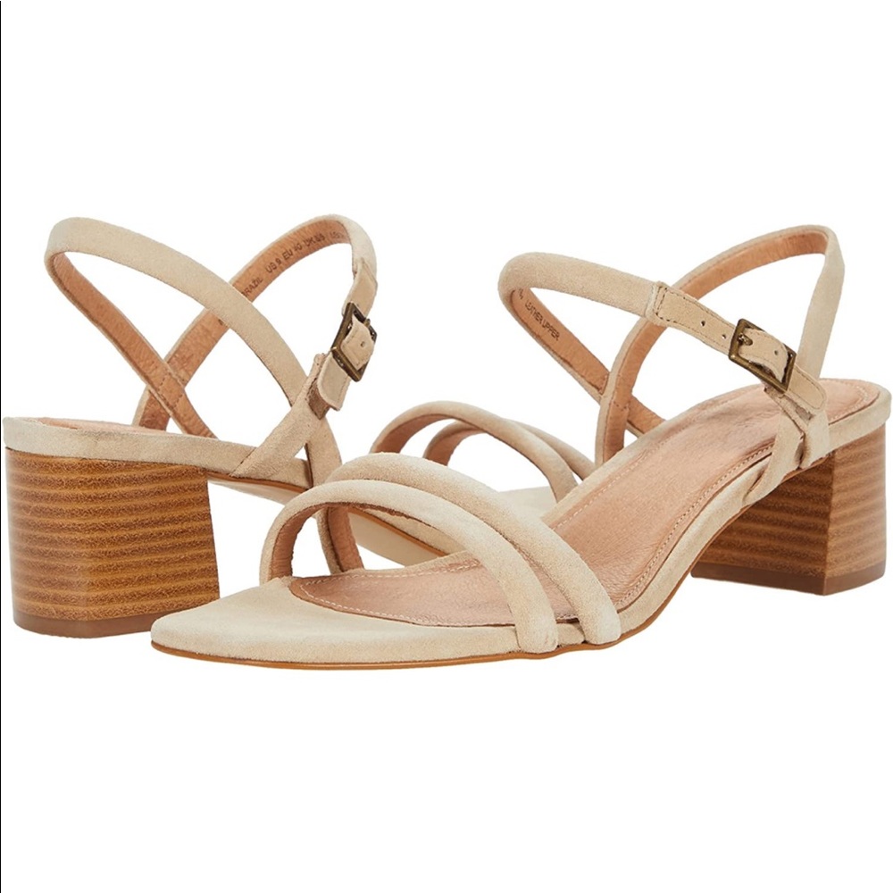 USED- Soludos- Cami Block Heel Sandals in Tan/Sand- USED but great condition